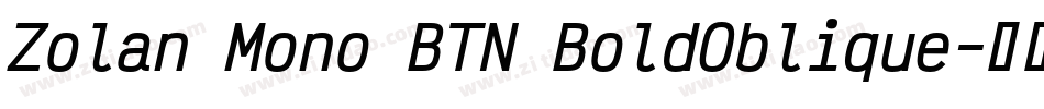 Zolan Mono BTN BoldOblique字体转换